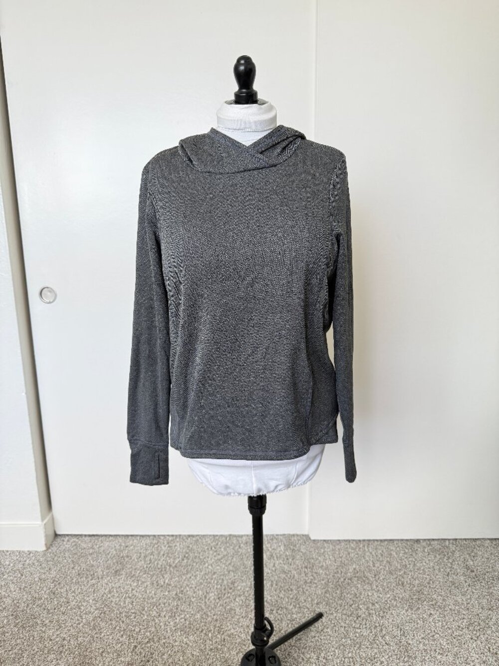 champion herringbone print pullover sweatshirt with hood
